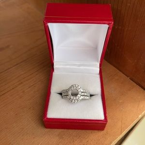 14k White Gold 1.5 ctw Ring Set